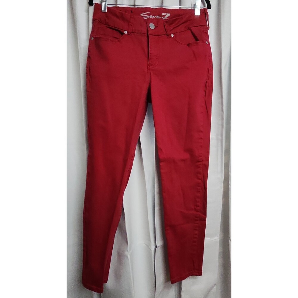Seven 7 Woman's size 12  Chili Pepper Tummyless Stretch Ankle Skinny Jeans